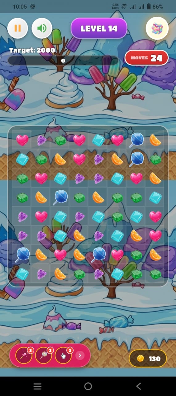 Sweet Blast gameplay screen