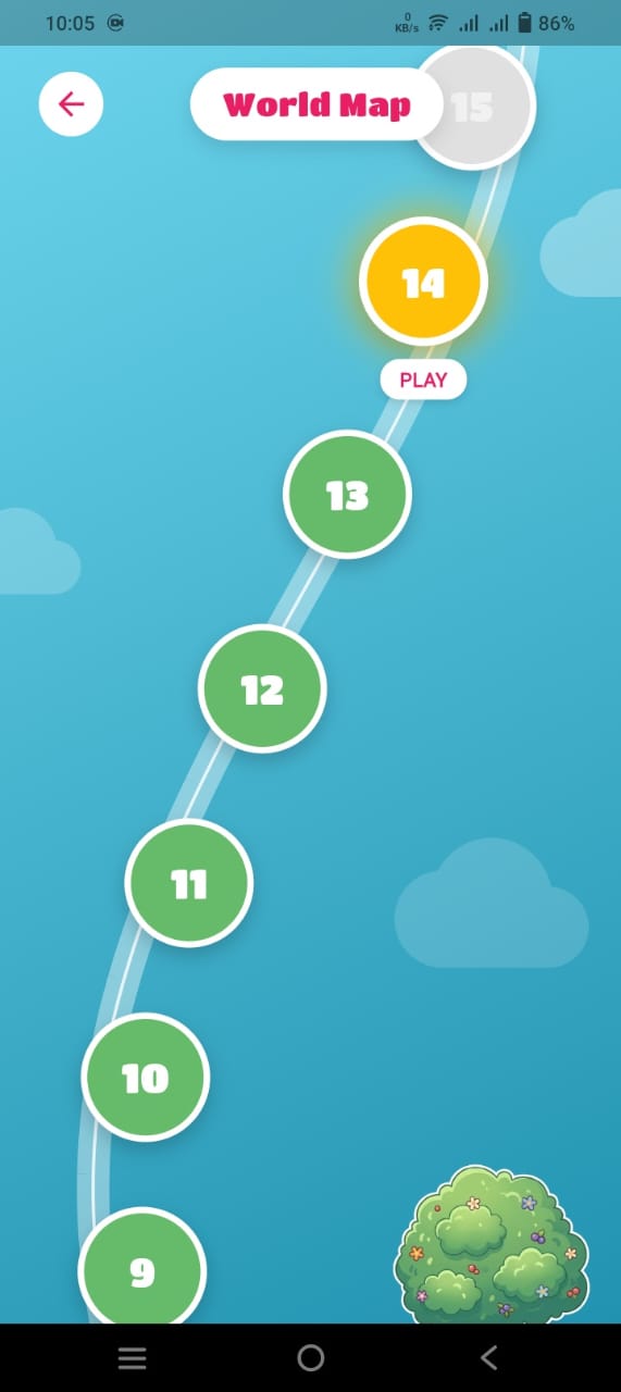 Sweet Blast world map screen